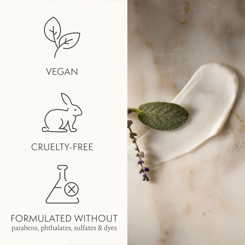Thymes Restorative Hand Cream packaging closeup highlights eco-friendly design