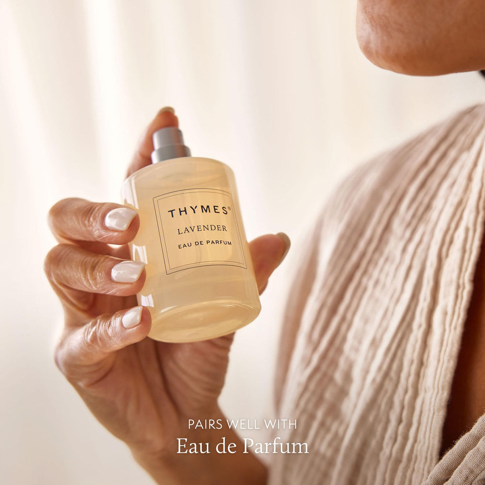 Thymes Restorative Hand Cream pairing with Lavender Eau de Parfum for a cohesive scent