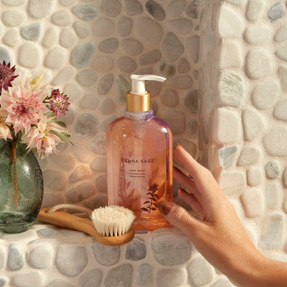 Thymes Sienna Sage ingredients label emphasizes natural, plant-based care.