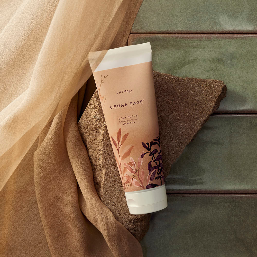 Gift-ready Thymes Sienna Sage packaging emphasizes botanical care.