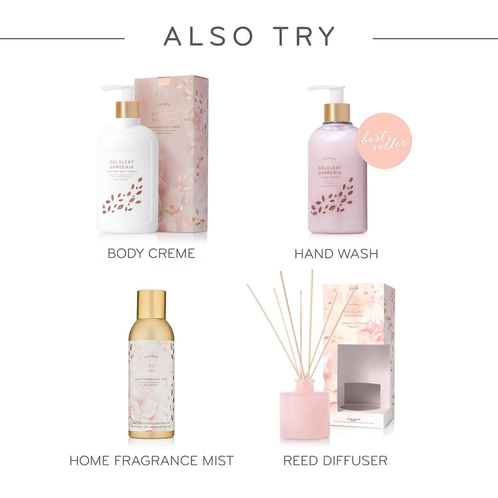 Thymes vanity display with lotion bottle for a spa-like ritual