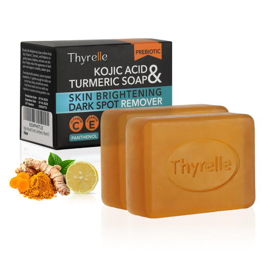 Thyrelle Kojic Acid and Turmeric Soap bar lather for daily brightening.