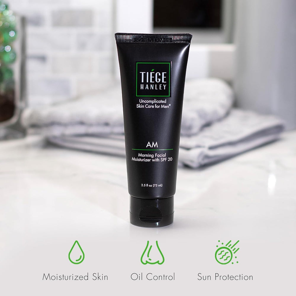 Tiege Hanley PM night moisturizer tube for overnight hydration.