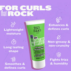TIGI Bed Head Curls Rock Amplifier Travel Mini protects curls from humidity.