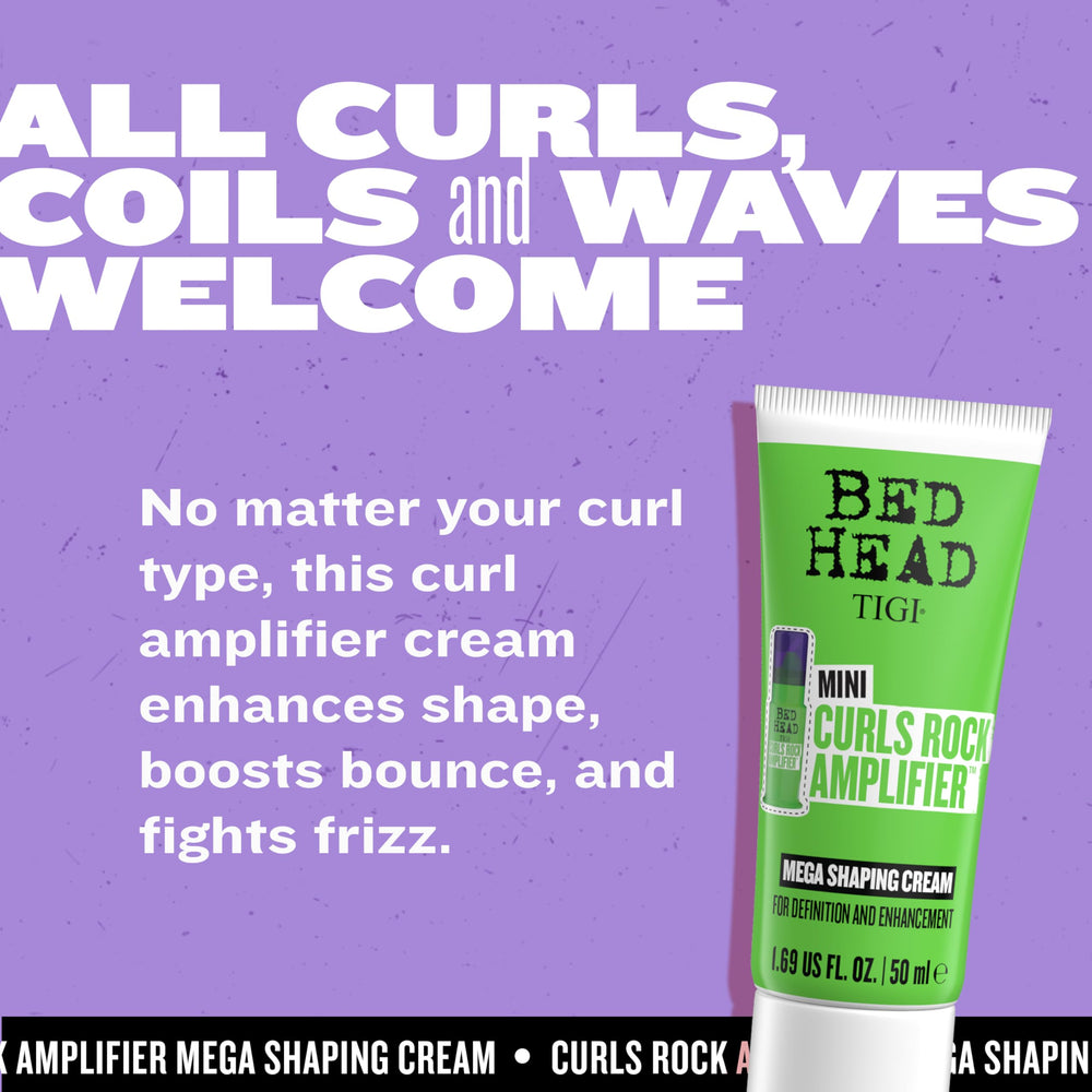 TIGI Bed Head Curls Rock Amplifier Travel Mini delivers smooth, frizz-free curls.
