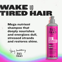 TIGI Bed Head Self Absorbed conditioner bottle pour smooths and nourishes strands.