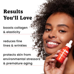 Fragrance-free Timeless Serum label on clean bathroom shelf.