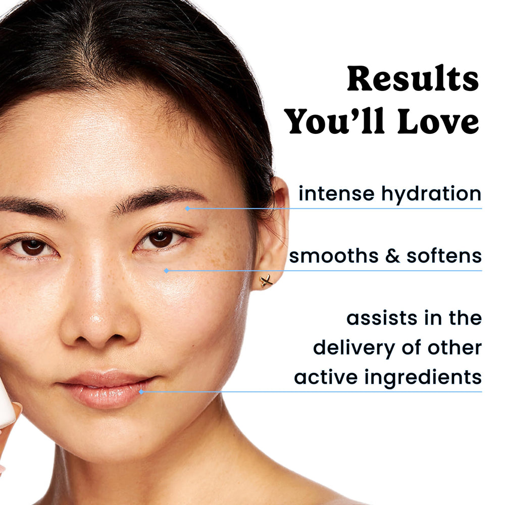 Label highlights 1% pure hyaluronic acid and fragrance-free formula.