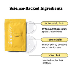 Timeless Skin Care Vitamin C Serum application on clean face for even tone.