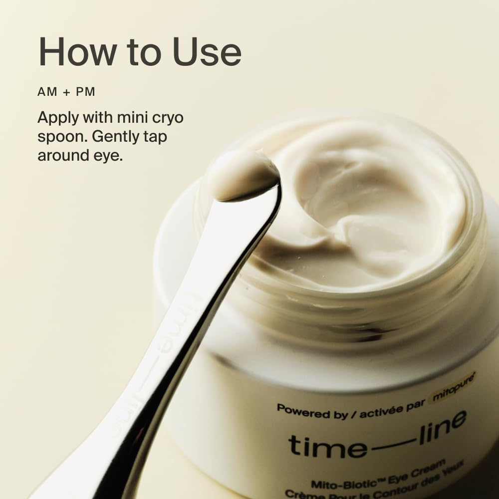 Timeline eye cream hydration swatch demonstrates a light, fast-absorbing texture.