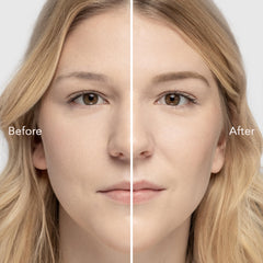 Tina Davies pigment label close-up aiding color selection for blonde brows.