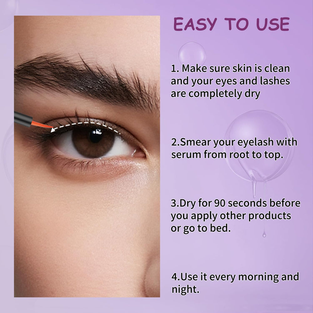 Application step shows thin line along upper and lower lash lines.