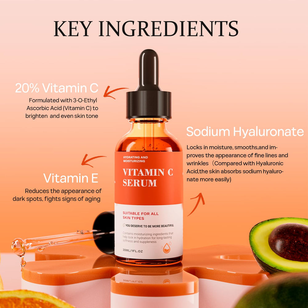 Tinclen Vitamin C Serum being applied to cheek for hydration