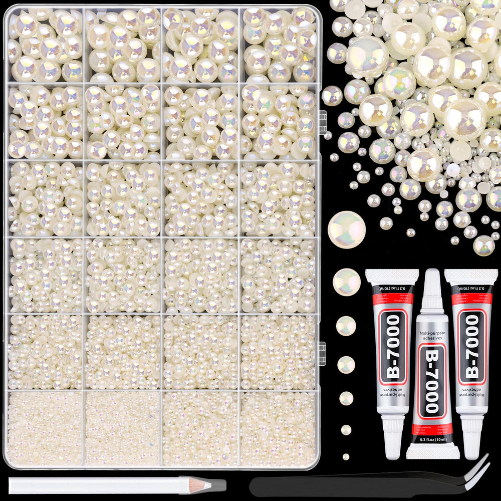 TINKRSTUFF Beige AB 2mm flatback pearl for delicate nail art and crafts