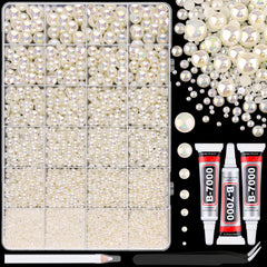 TINKRSTUFF Beige AB 2mm flatback pearl for delicate nail art and crafts
