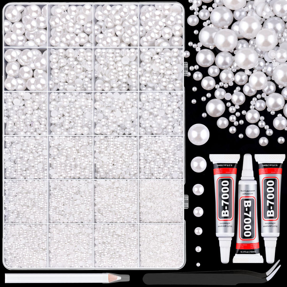 TINKRSTUFF flatback pearls 2mm in white for precise nail art embellishment.