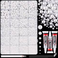 TINKRSTUFF flatback pearls 2mm in white for precise nail art embellishment.
