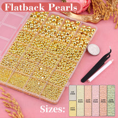 TINKRSTUFF gold flatback pearls 3mm for subtle accents on phone cases and accessories