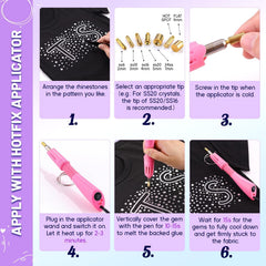 TINKRSTUFF iron-on-application-tool supports precise rhinestone placement.