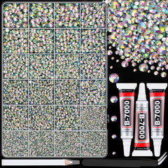 TINKRSTUFF resin rhinestones in a 24-grid box for versatile crafting projects.