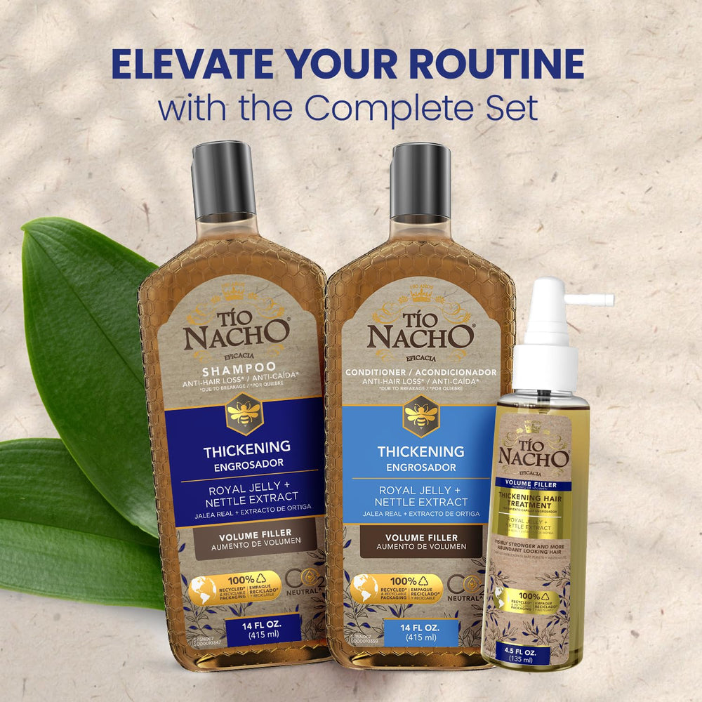 Tio Nacho fine hair volume boost demonstrated on product</br> label