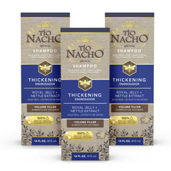 Tio Nacho Thickening Shampoo bottle promotes volume for thinning hair.
