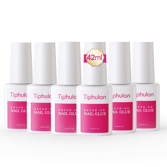 TIPHULAN brush-on nail glue bottle ready for precise application.