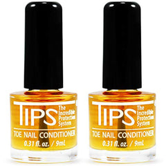 TIPS Toe Nail Conditioner 2 Pack with two bottles for nourished, flexible toenails