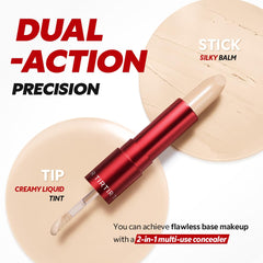TIRTIR Glide&Hide Concealer uses dual applicators for precision and blur.