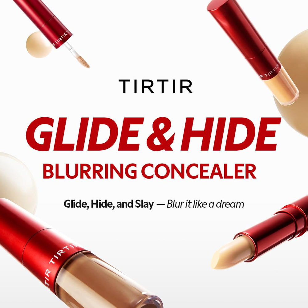 TIRTIR Glide&Hide Concealer hydrates with hyaluronic complex for dewy look.