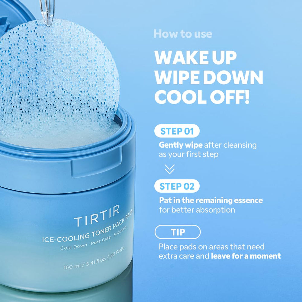 TIRTIR Ice-Cooling Toner Pad acts like a mini mask for immediate cooling and soothing relief
