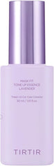 TIRTIR Mask Fit Tone Up Essence Lavendar bottle pump for lightweight hydration and glass skin prep