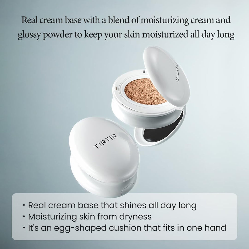 TIRTIR My Glow Cream Cushion compact open reveals the creamy texture for easy application.