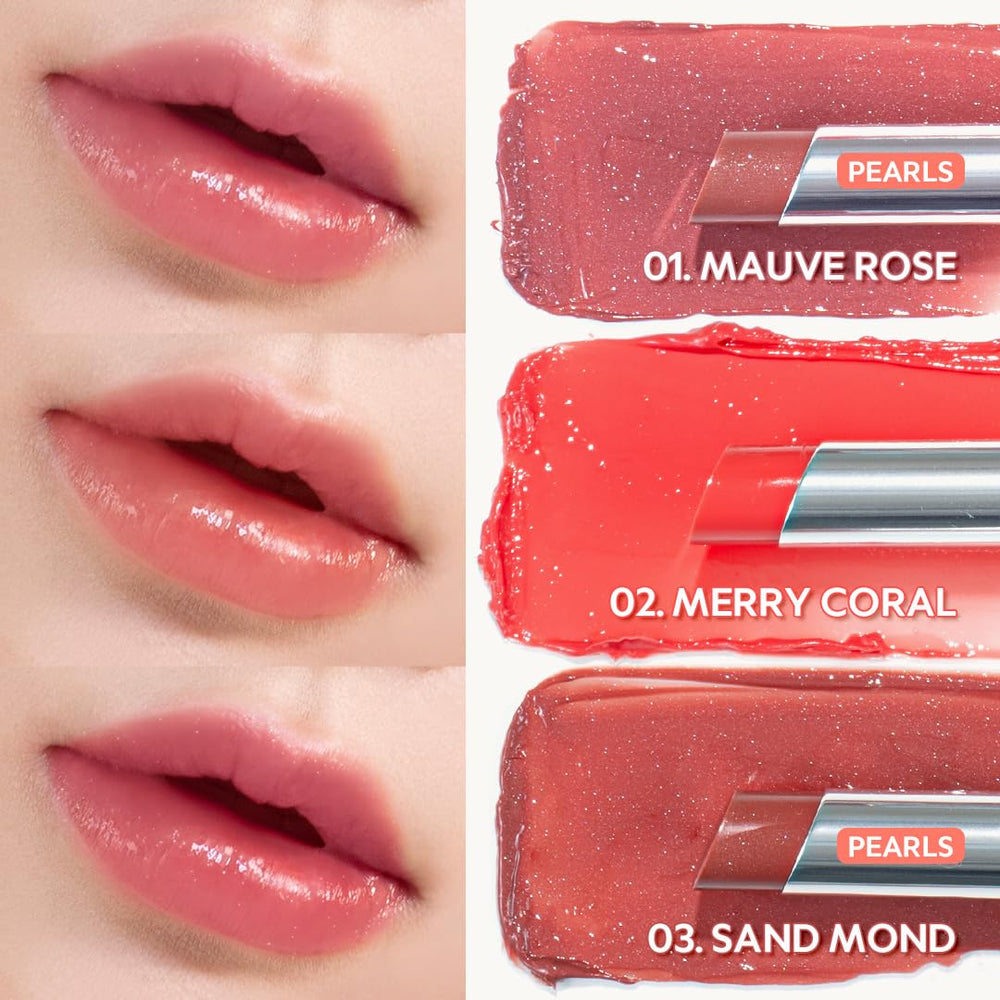 Waterism Glow Melting Balm 03 Sand Mond lip application for natural color.