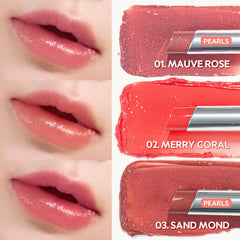 Waterism Glow Melting Balm 03 Sand Mond lip application for natural color.