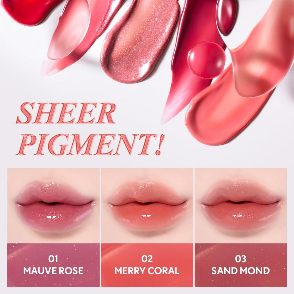 TIRTIR Waterism Glow Tint Heartberry arm swatch shows buildable, sheer color and sheen.