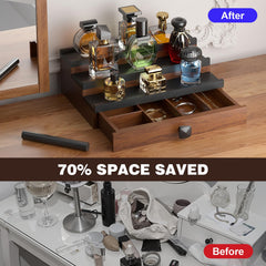 TIRYIUOU Cologne Organizer velvet-lined drawers cushion valuables during storage.
