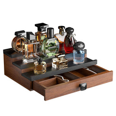 TIRYIUOU Cologne Organizer wooden display showing a tidy fragrance hub.