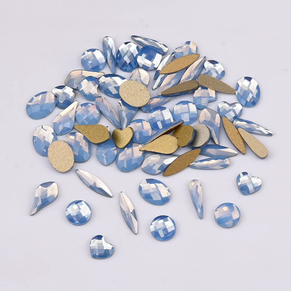 Tisslan blue opal round rhinestones for vivid nail accents