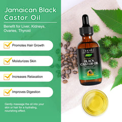 Tiuedu Jamaican Black Castor Oil dropper for precise application.