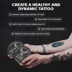 TIUSUTA balm forms a light barrier protecting ink on skin.