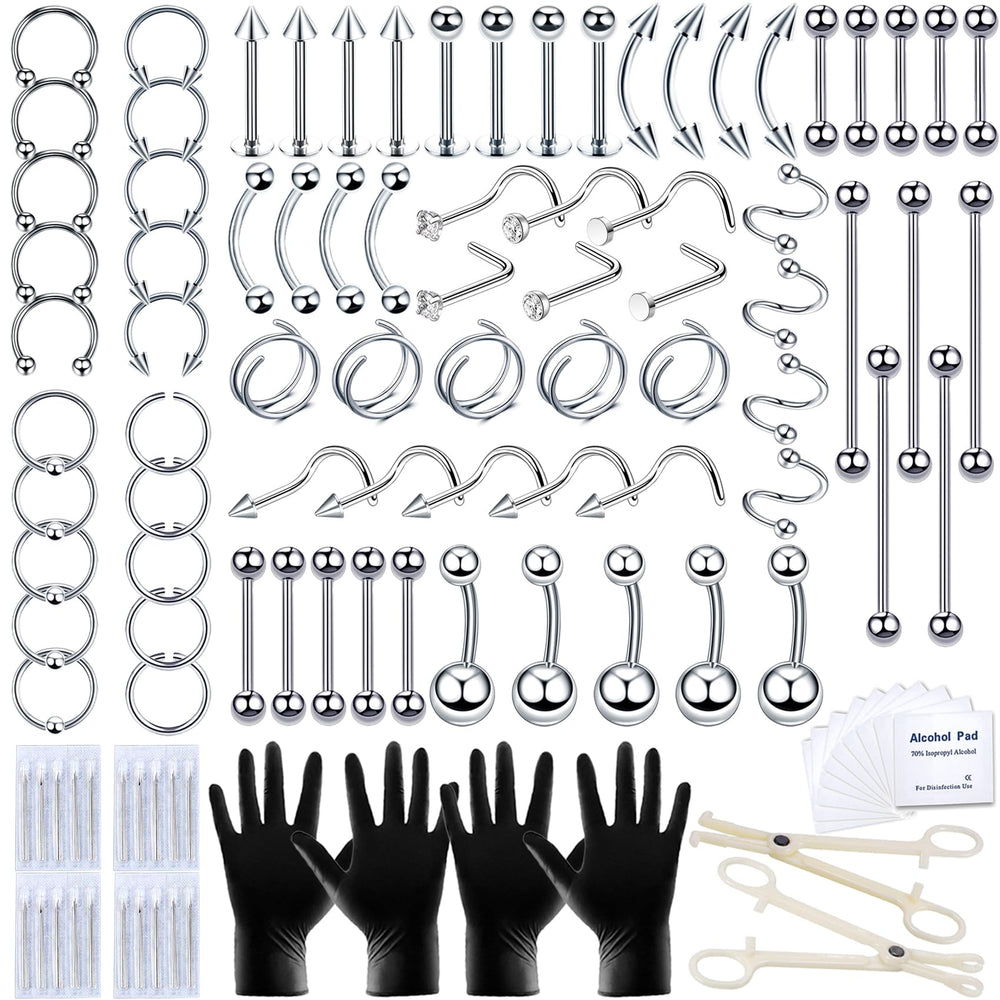TKKUY 131PCS piercing kit overview for all body piercings, a complete starter set great for professionals and beginners