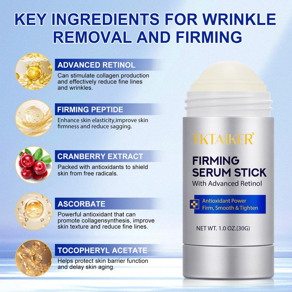 TKTALKER wrinkle-tightening texture close-up suggests firming effect.
