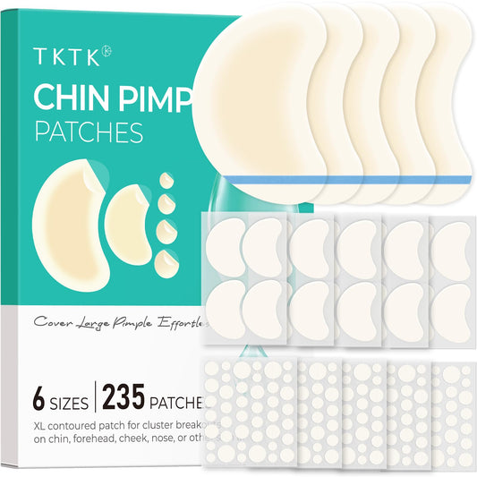 TKTK Chin Patches packaging shown for travel-ready acne care.