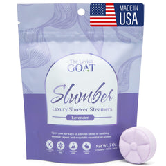 TLG Slumbers lavender-menthol shower steamer close-up for calming aroma