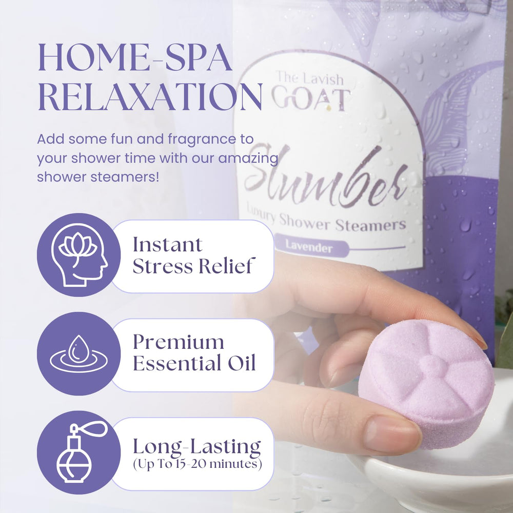 Steamer resting on shower floor, ready to activate
