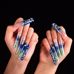 Tmani handmade nails close-up shows craftsmanship and unique design