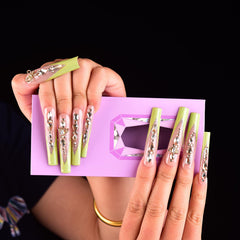 Tmani PMMA nails with crystal decorations for a premium salon look.