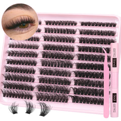 TNFVLONEINS fluffy lash clusters 60D close-up for wispy look and easy at-home application.
