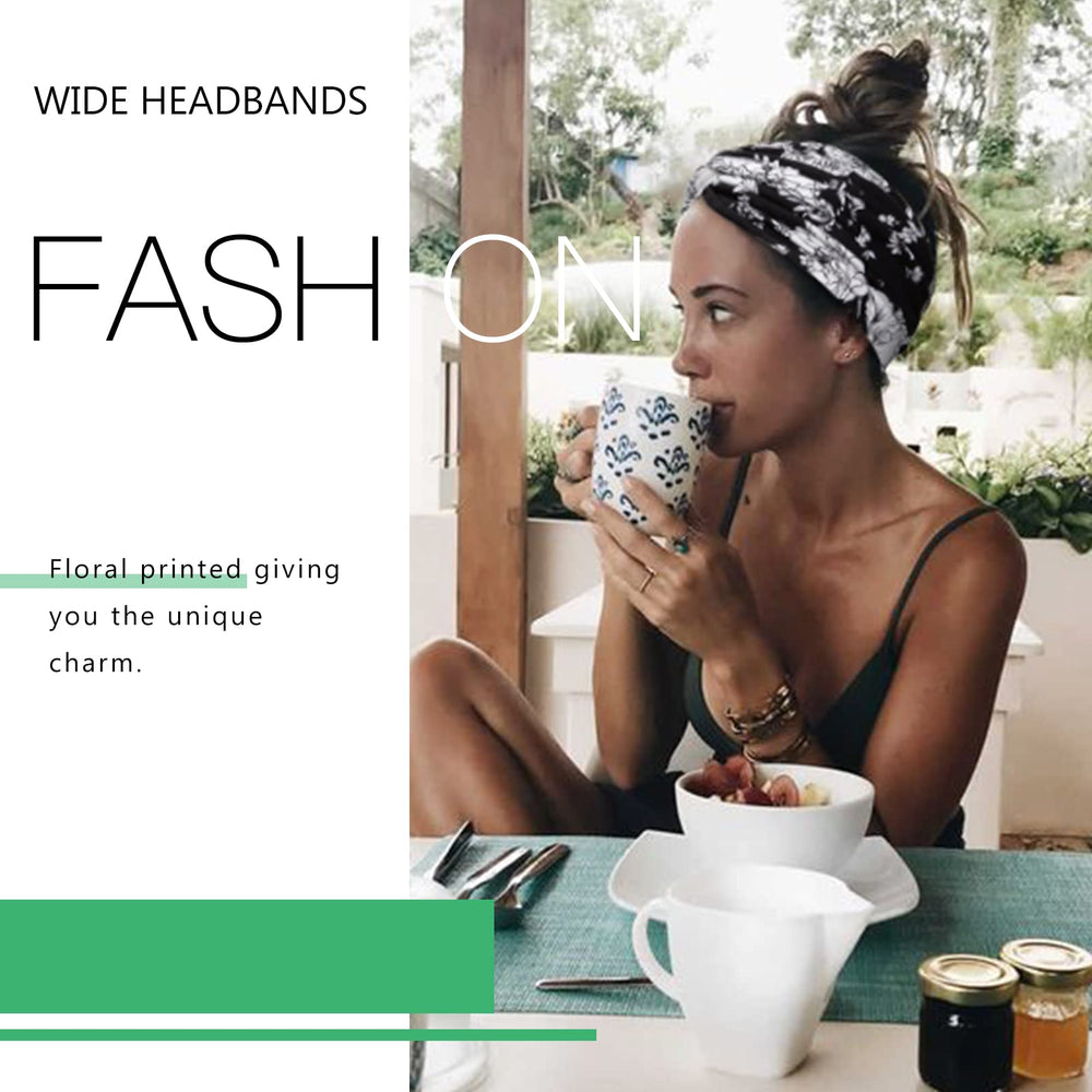 Tobeffect wide headbands boho prints for workouts or leisure